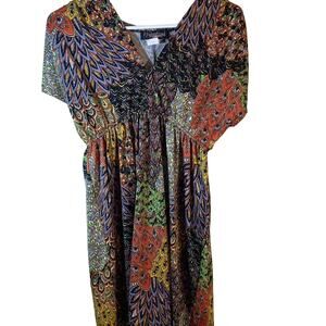 Hypnotized Hobo Dress V Neck Multi Color Size M